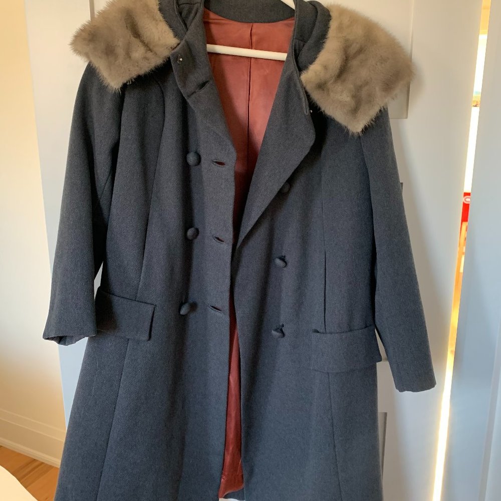 Stylecraft New York Vintage Wool Jacket Fur Collar